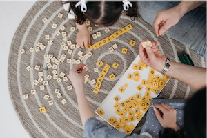 Family Playing Scrabble