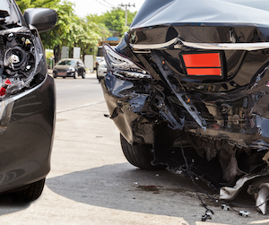 Car crash closeup