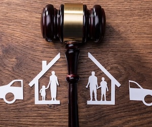 Gavel dividing a family