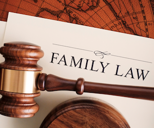 Gavel and family law document