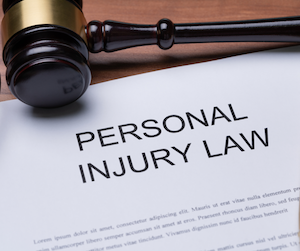 Gavel on a personal injury document