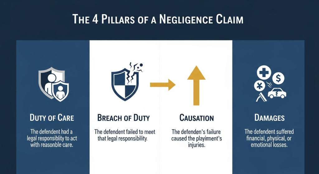 The 4 pillars of a negligence claim